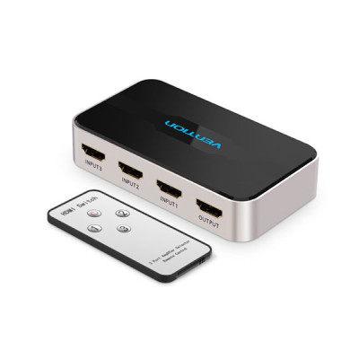 image of VENTION AFFH0 3 In 1 Out HDMI Switcher Gray with Spec and Price in BDT