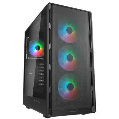 image of Cougar AIRFACE PURE RGB Mid Tower Gaming Casing - Black with Spec and Price in BDT
