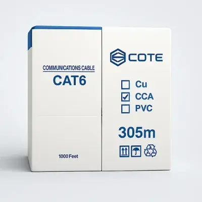 image of COTE C-2306-305M-CCA UTP Cat-6 LSZH Cable with CCA Copper and 305m/Box with Spec and Price in BDT
