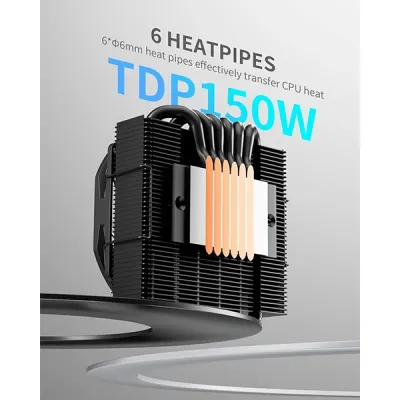 image of upHere H45K6 Low Profile CPU Air Cooler - Black with Spec and Price in BDT