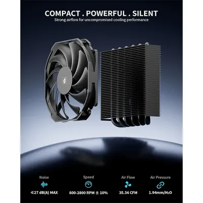 image of upHere H45K6 Low Profile CPU Air Cooler - Black with Spec and Price in BDT
