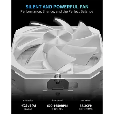 image of upHere UP1 Elite TC4C ARGB CPU Air Cooler - White with Spec and Price in BDT