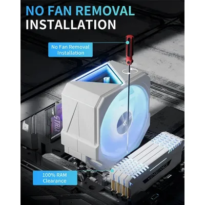 image of upHere UP1 Elite TC4C ARGB CPU Air Cooler - White with Spec and Price in BDT