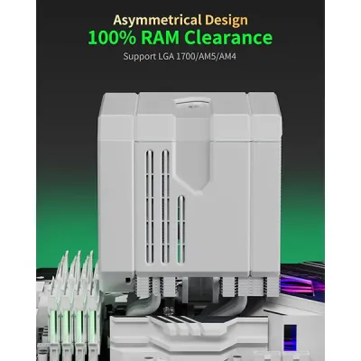 image of upHere UP2T6 Dual-Tower CPU Air Cooler - White with Spec and Price in BDT