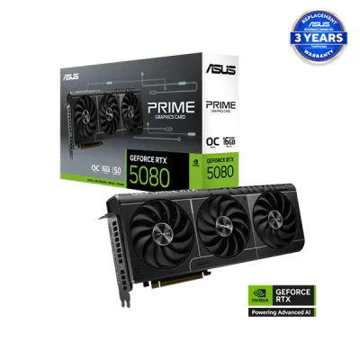image of ASUS PRIME GeForce RTX 5080 16GB GDDR7 OC Edition Graphics Card with Spec and Price in BDT