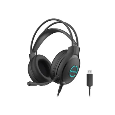 image of A4TECH FH300U Fstyler Neon Backlit Stereo USB Headphone - Black with Spec and Price in BDT