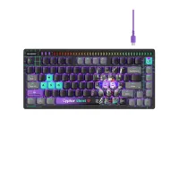 A4Tech Bloody AT75 Cypher Ghost RGB USB Mechanical Gaming Keyboard with Voice-Activated LED Lighting Bar