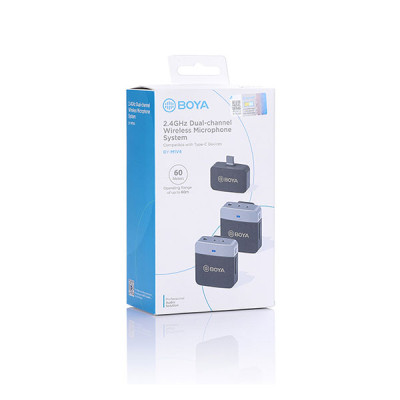 image of Boya BY-M1V4 2.4GHz Dual-Channel Wireless Microphone System with Spec and Price in BDT