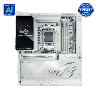 image of ASUS ROG CROSSHAIR X870E GLACIAL Ryzen AM5 E-ATX Gaming Motherboard with Spec and Price in BDT