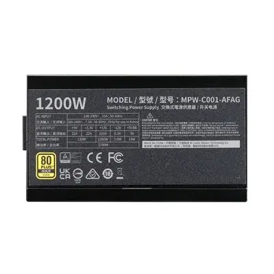 image of Cooler Master Elite Gold 1200 Full Modular 1200W ATX 80 Plus Gold Certified Power Supply with Spec and Price in BDT