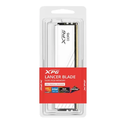 ADATA Lancer Blade 16GB DDR5 6000 MHz RGB Desktop Gaming RAM - White image of ADATA Lancer Blade 16GB DDR5 6000 MHz RGB Desktop Gaming RAM - White with Spec and Price in BDT