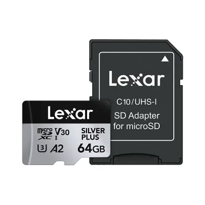 image of Lexar Professional SILVER PLUS 64GB microSDXC UHS-I Card with Spec and Price in BDT