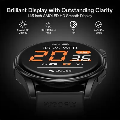 image of Weofly Curve 2 AMOLED Display Bluetooth Calling Smartwatch with Spec and Price in BDT