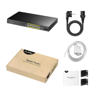image of Cudy 16-GbE PoE L2 Managed Switch with 2-GbE and 2-SFP with Spec and Price in BDT