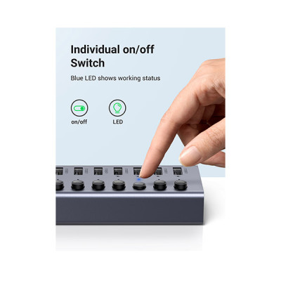image of UGREEN CM481 (90307) 7-Port USB 3.0 Hub with Spec and Price in BDT