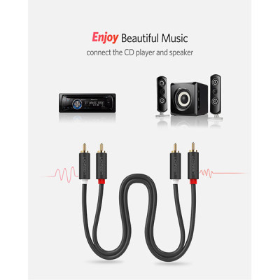 image of UGREEN AV104 (10517) 2x RCA to 2x RCA Cable - 1.5M with Spec and Price in BDT