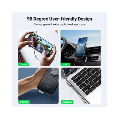 image of UGREEN AV119 (10728) 3.5mm 90 Degree Right Angle Extension Cable - 3M with Spec and Price in BDT