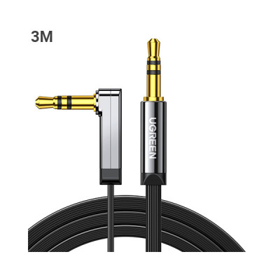 image of UGREEN AV119 (10728) 3.5mm 90 Degree Right Angle Extension Cable - 3M with Spec and Price in BDT