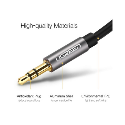 image of UGREEN AV119 (10737) 3.5mm Male to Male Extension Cable - 5M with Spec and Price in BDT