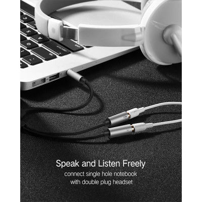 image of UGREEN AV141 (10789) 3.5mm to 2x3.5mm Audio Cable - White with Spec and Price in BDT