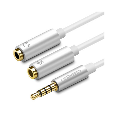 image of UGREEN AV141 (10789) 3.5mm to 2x3.5mm Audio Cable - White with Spec and Price in BDT