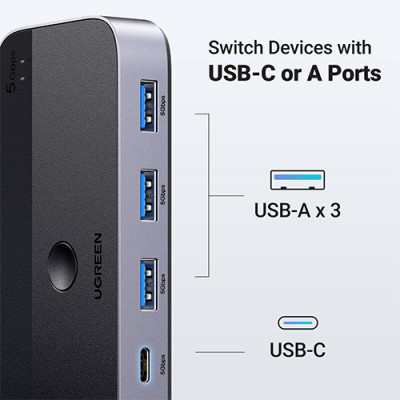 image of UGREEN CM662 (15705) USB 3.0 Sharing Switch with Spec and Price in BDT