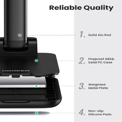 image of UGREEN LP373 (20435) Foldable Phone Stand - Black with Spec and Price in BDT