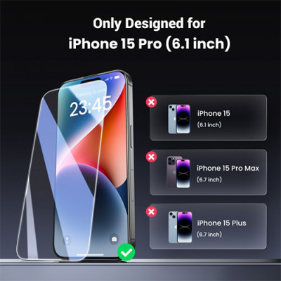 image of UGREEN SP371 (25591) Tempered Protective Film For iPhone 15 Pro with Spec and Price in BDT