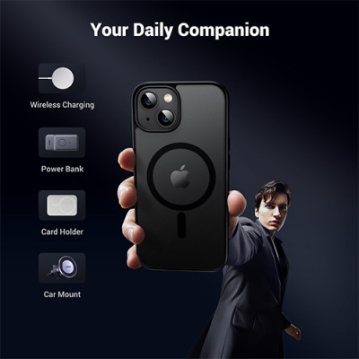 image of UGREEN LP748 (25400) Magnetic Protective Case for iPhone 15 - Black with Spec and Price in BDT
