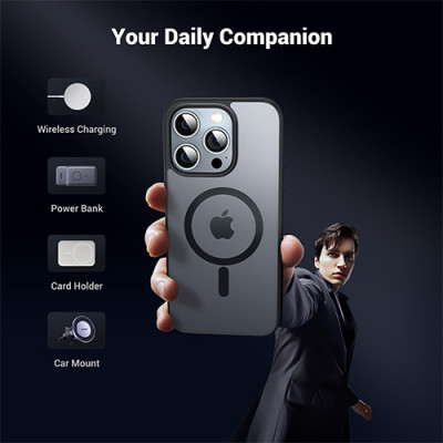 image of UGREEN LP750 (25402) Magnetic Protective Case for iPhone 15 Pro - Black with Spec and Price in BDT