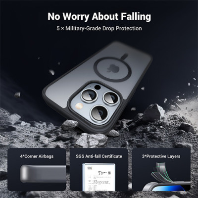 image of UGREEN LP750 (25402) Magnetic Protective Case for iPhone 15 Pro - Black with Spec and Price in BDT