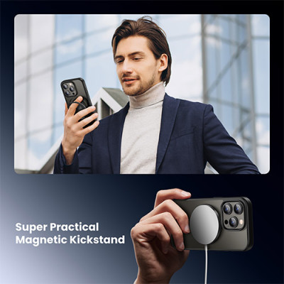 image of UGREEN LP763 (25528) Kickstand & Magnetic Protective Case for iPhone 15 Pro with Spec and Price in BDT