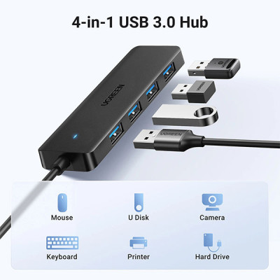 image of UGREEN CM219 (25851) 4-Port USB 3.0 Hub with Spec and Price in BDT