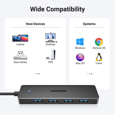 image of UGREEN CM219 (25851) 4-Port USB 3.0 Hub with Spec and Price in BDT