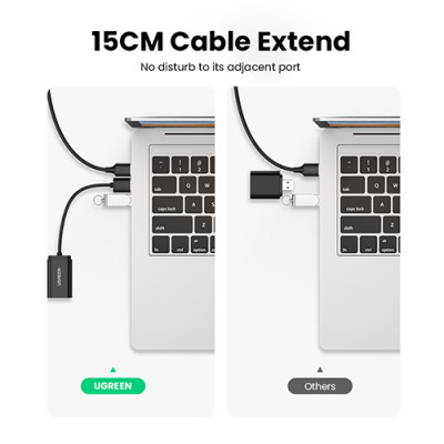 image of UGREEN US205 (30143) USB 2.0 External Sound Adapter - White with Spec and Price in BDT