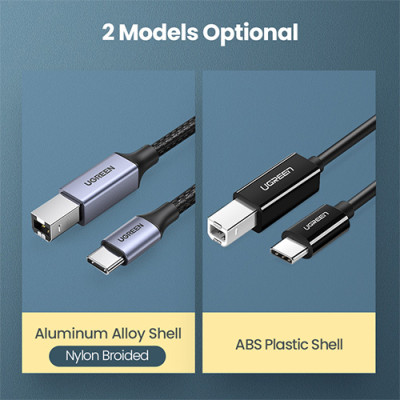 image of UGREEN US370 (35004) USB-C to USB-B Cable - 5M with Spec and Price in BDT