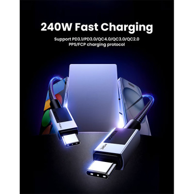 image of Ugreen L513 (45068) USB-C to USB-C Fast Charging Cable - 2M with Spec and Price in BDT