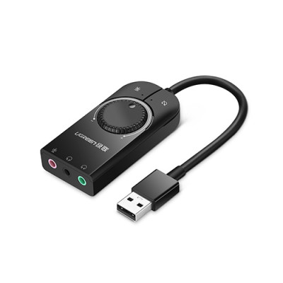image of UGREEN CM129 (50599) USB External Stereo Sound Adapter - Black with Spec and Price in BDT
