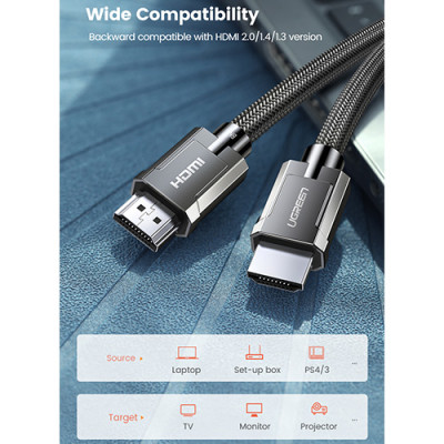 image of UGREEN HD135 (70320) HDMI M/M Round Cable - 1.5M with Spec and Price in BDT