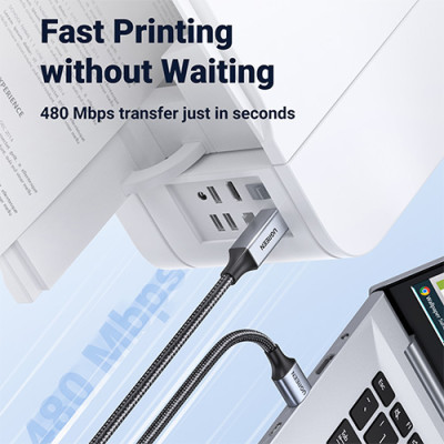 image of UGREEN US369 (90560) USB-A to USB-B Printer Cable - 5M with Spec and Price in BDT