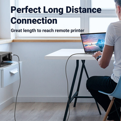 image of UGREEN US369 (90560) USB-A to USB-B Printer Cable - 5M with Spec and Price in BDT