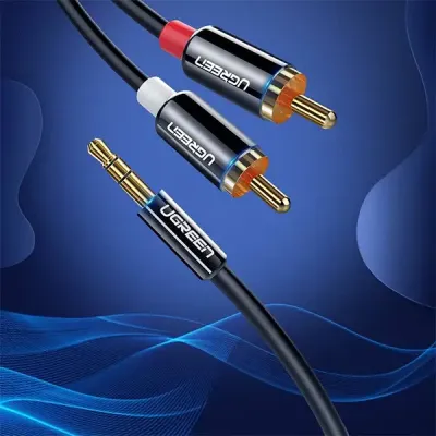 image of UGREEN AV116 (10591) 3.5mm to 2x RCA Cable - 5M with Spec and Price in BDT