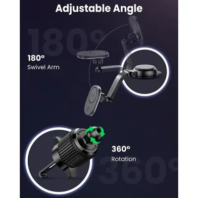 image of UGREEN CD345 (15120) 15W Magnetic Car Wireless Charger with Spec and Price in BDT