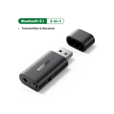 image of UGREEN CM523 (60300) USB 2.0 to 3.5mm Bluetooth Adapter (Transmitter/Receiver) with Audio Cable with Spec and Price in BDT