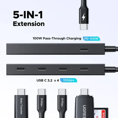 image of UGREEN CM806 (55334) USB-C To 4xUSB-C 3.2 HUB With PD with Spec and Price in BDT