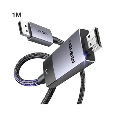 image of UGREEN DP115 (80395) 8K DisplayPort to HDMI Cable - 1M with Spec and Price in BDT