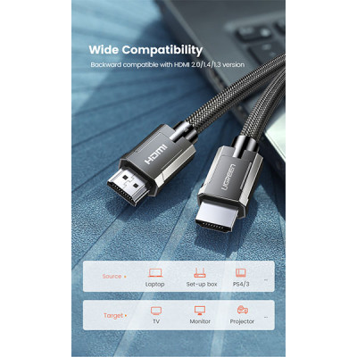 image of UGREEN HD135 (70321) 8K HDMI M/M Round Cable - 2M with Spec and Price in BDT