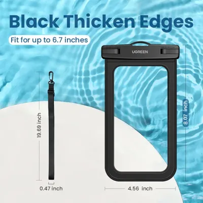 image of UGREEN LP716 (45181) Waterproof Phone Pouch Black with Spec and Price in BDT