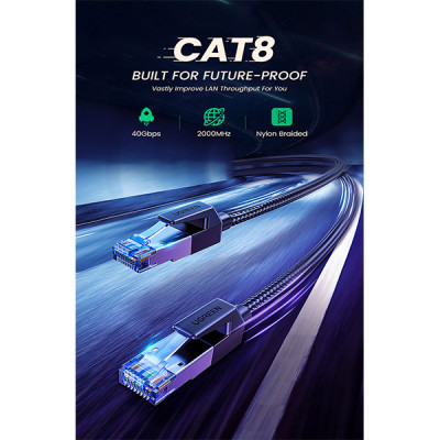 image of UGREEN NW153 (80432) Cat 8 Ethernet Cable - 3M with Spec and Price in BDT