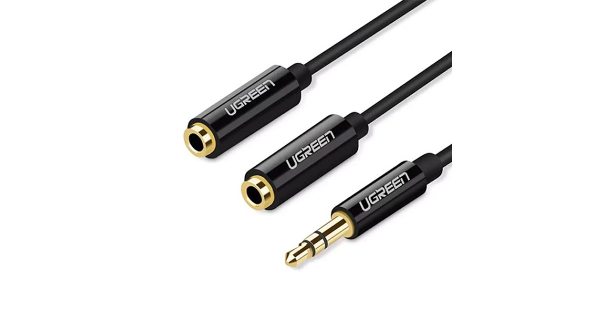 UGREEN 20816 Male to Female Audio Cable 20cm (Black)